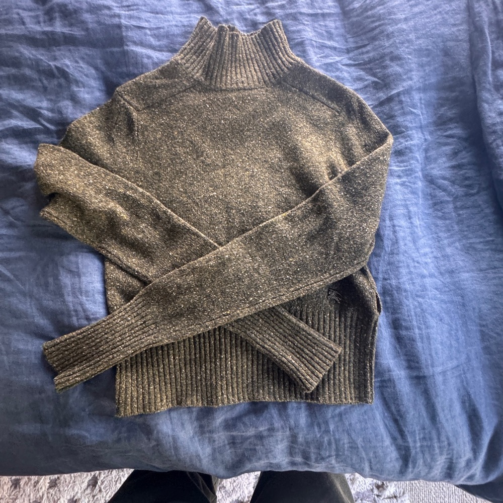 Burberry Olive Turtleneck Pullover Sweater